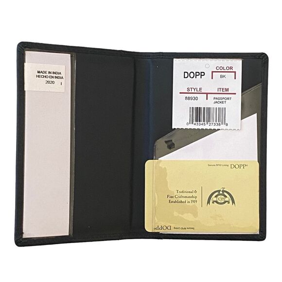 Dopp Black Leather Passport Jacket NWT - Picture 4 of 6